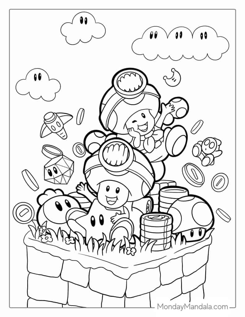 Toad coloring pages free pdf printables