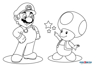 Free printable toad coloring pages mario for kids