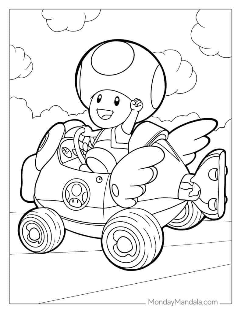 Toad coloring pages free pdf printables