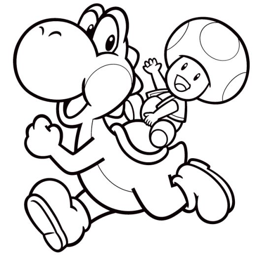 Yoshi and toad coloring picture super mario coloring pages mario coloring pages coloring pages