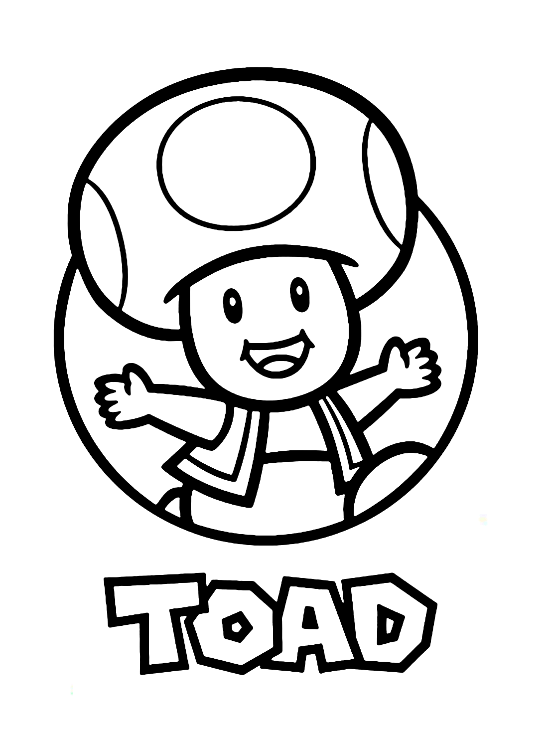 Toad super mario coloring page