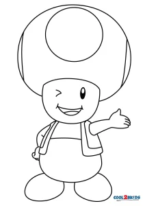 Free printable toad coloring pages mario for kids