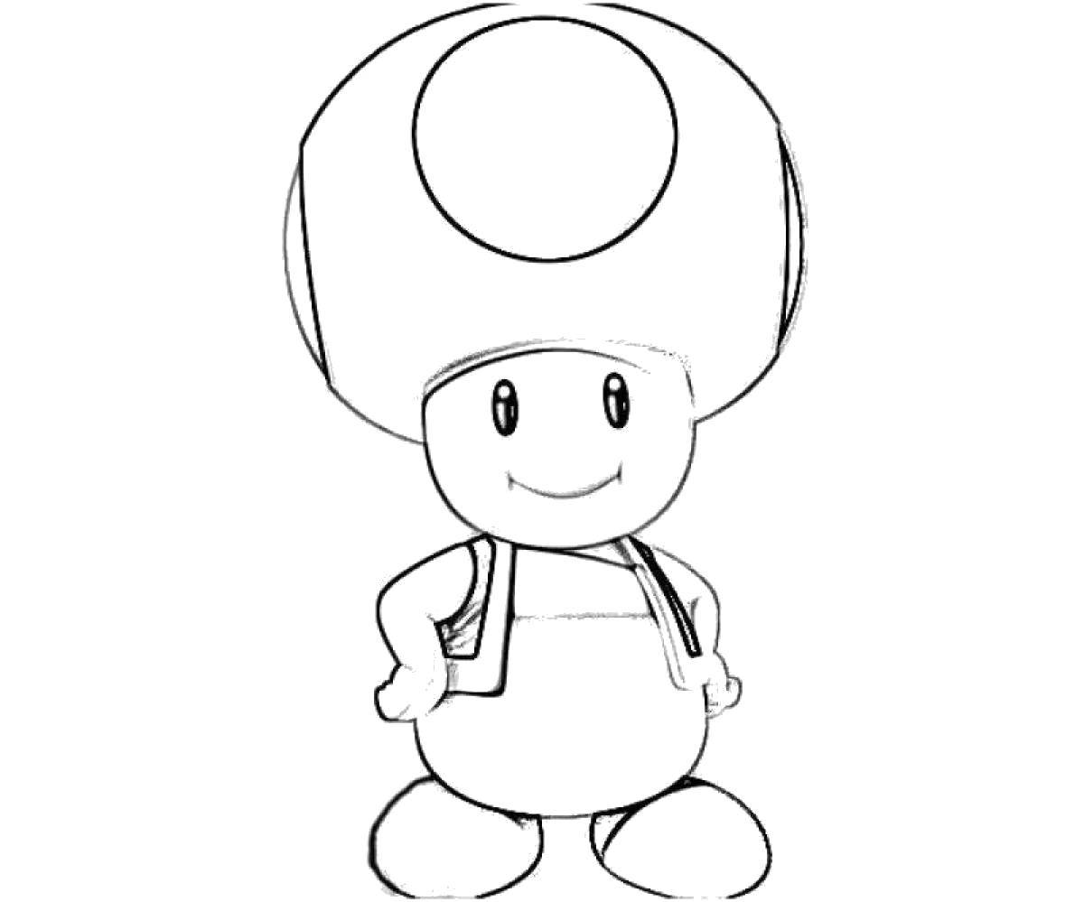 Online coloring pages the coloring mushroom from mario the character from the game