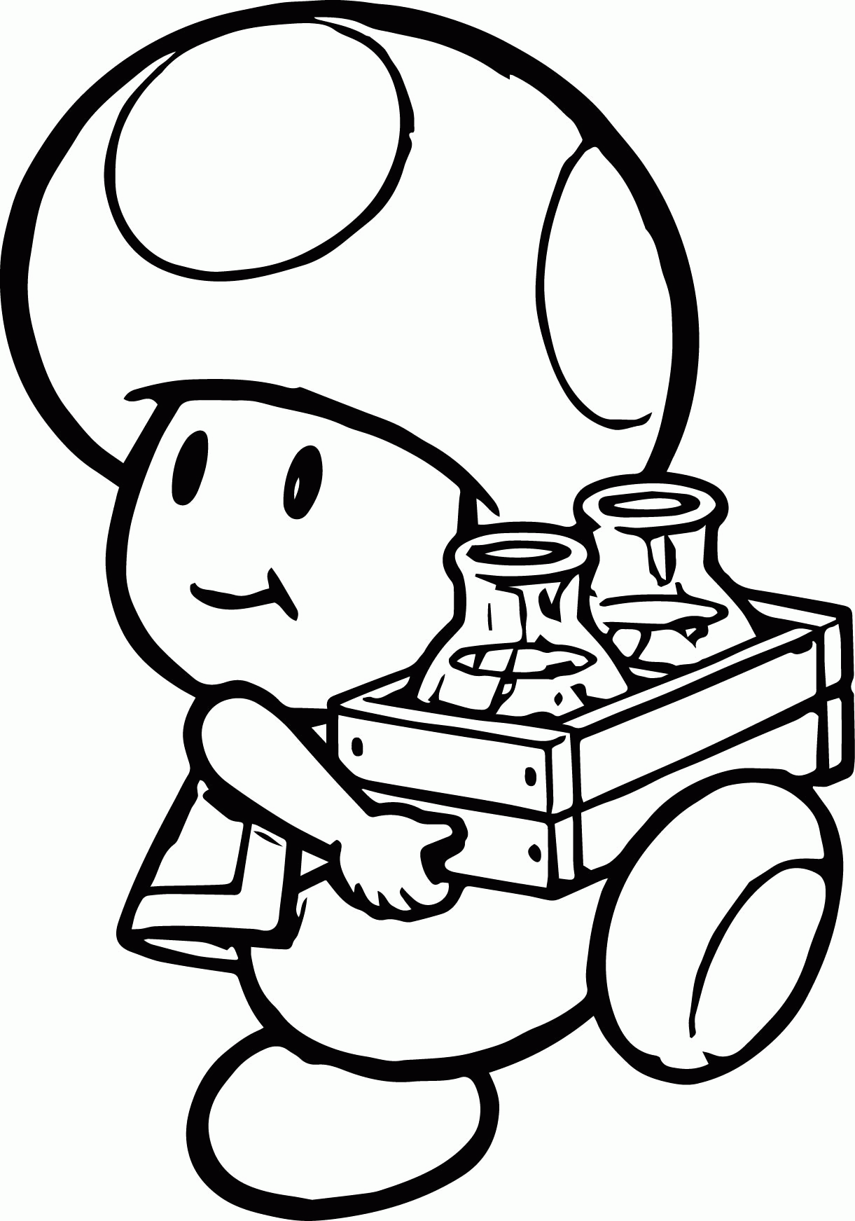 Toad super mario coloring