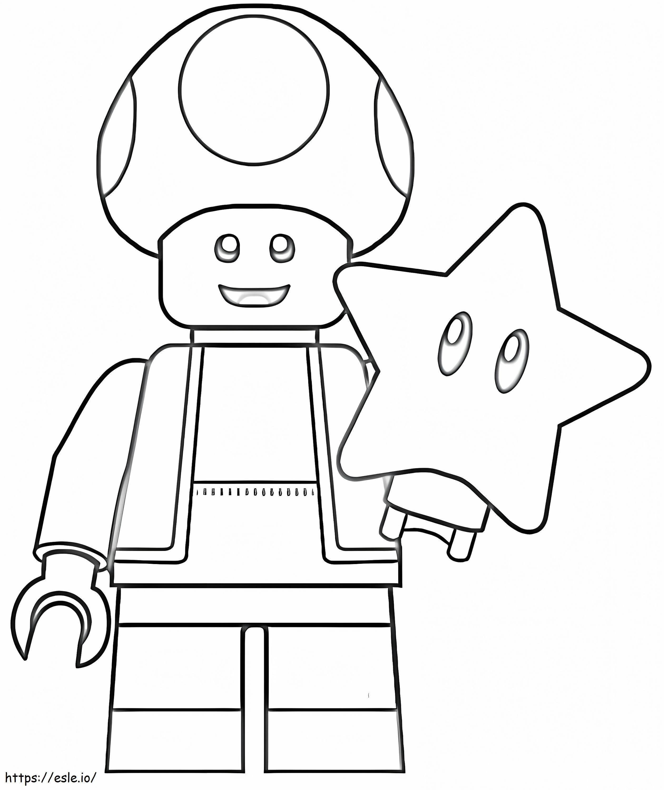 Lego toad coloring page