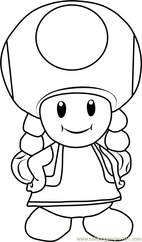 Toadette printable coloring page for kids and adults super mario coloring pages mario coloring pages coloring pages