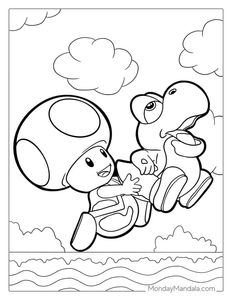 Toad coloring pages free pdf printables