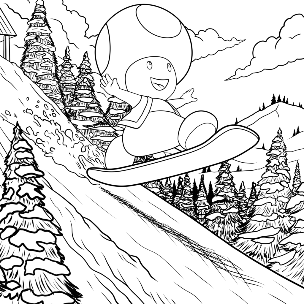 Awesome super mario bros coloring pages