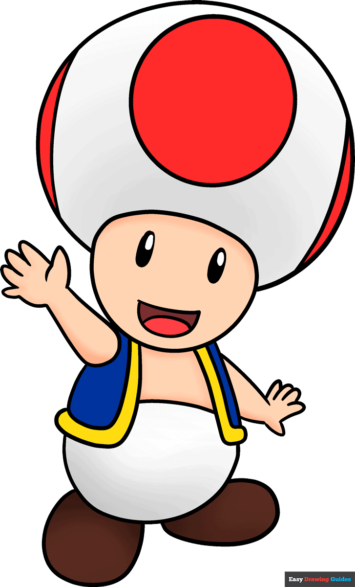 How to draw toad from mario