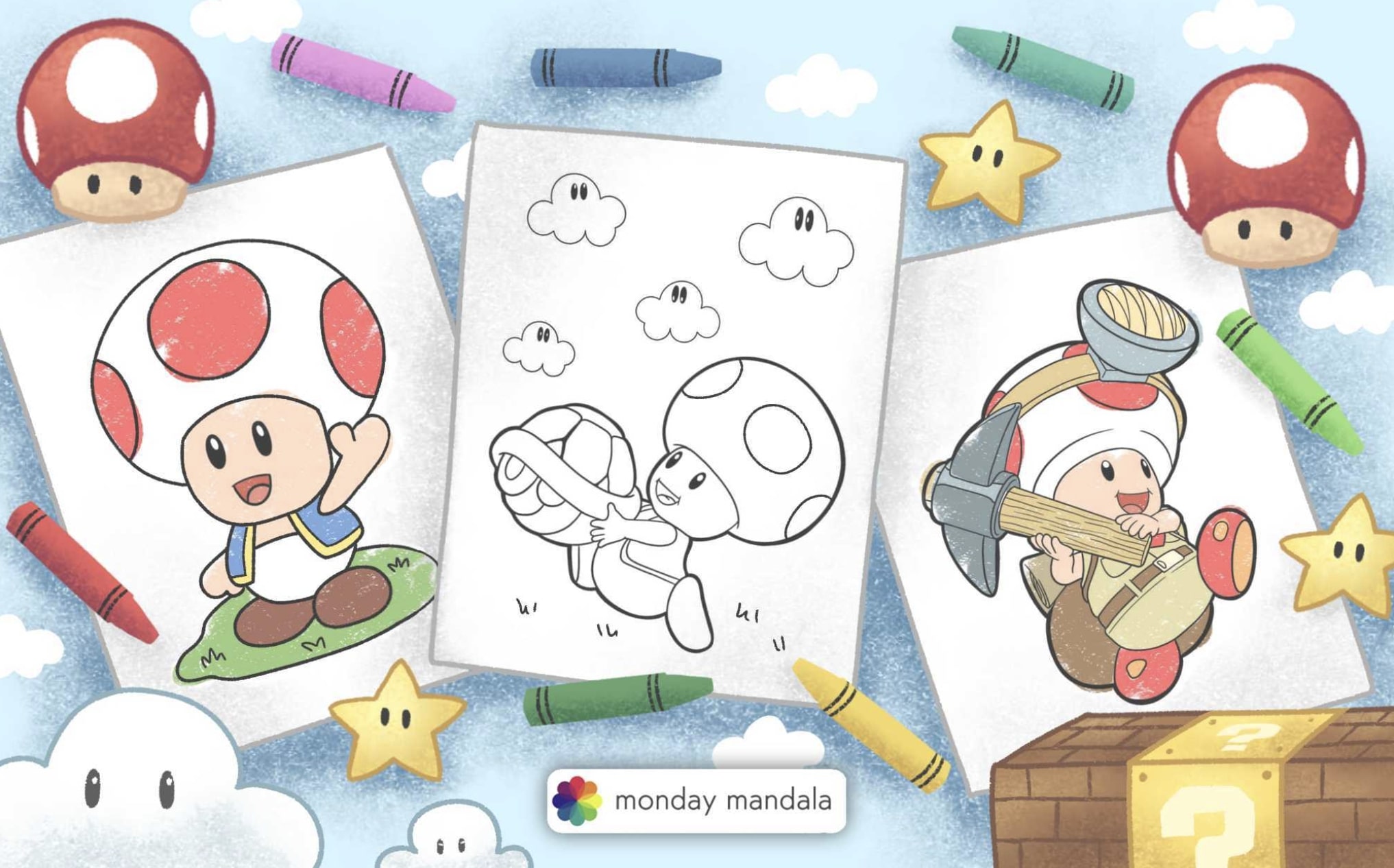 Toad coloring pages free pdf printables