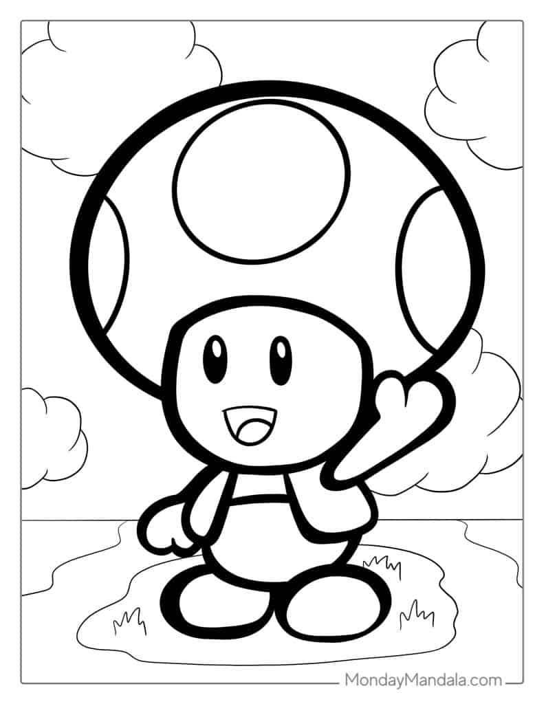 Toad coloring pages free pdf printables