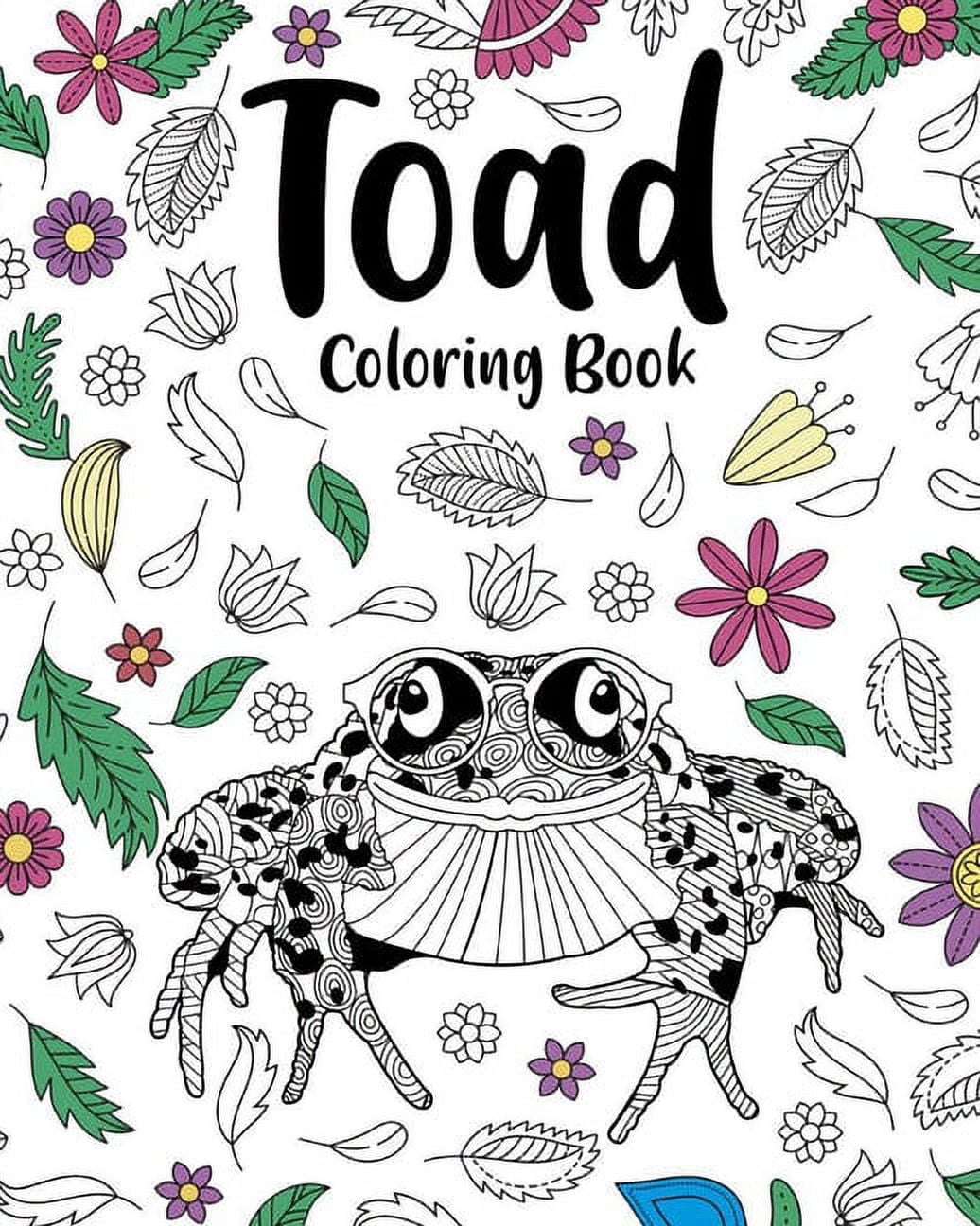 Toad coloring book stress relief animal picture zentangle toad amphibia coloring paperback