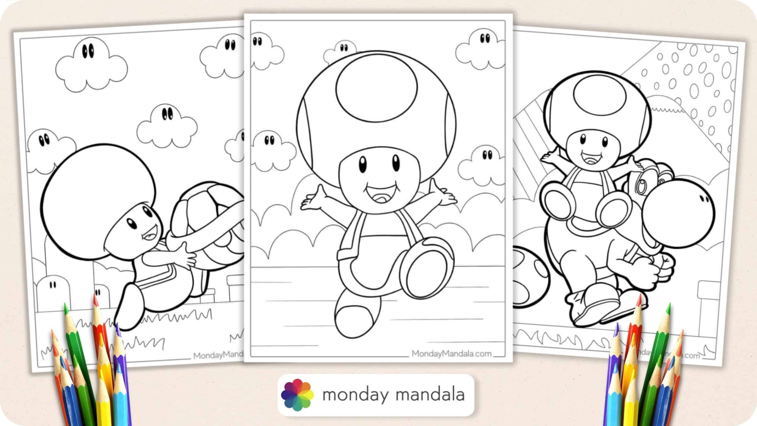 Toad coloring pages free pdf printables