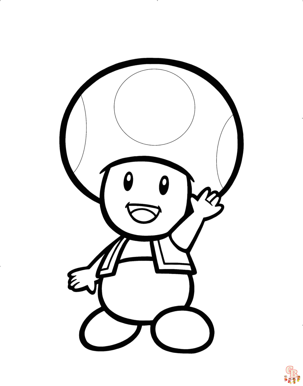 Fun and easy toad coloring pages for kids