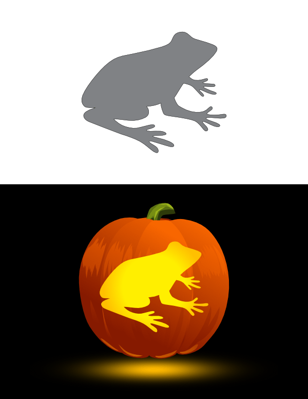 Printable frog pumpkin stencil