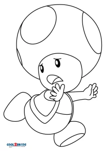 Free printable toad coloring pages mario for kids