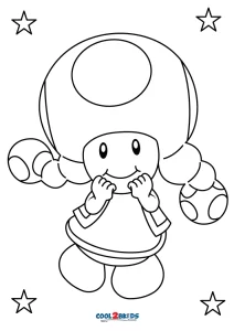 Free printable toad coloring pages mario for kids