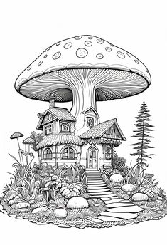 Mushroom coloring ideas coloring pages adult coloring pages coloring books