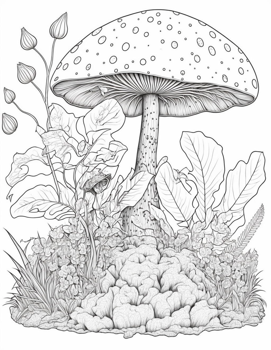 Unleash your creativity with enchanting mushroom coloring pages made by teachers