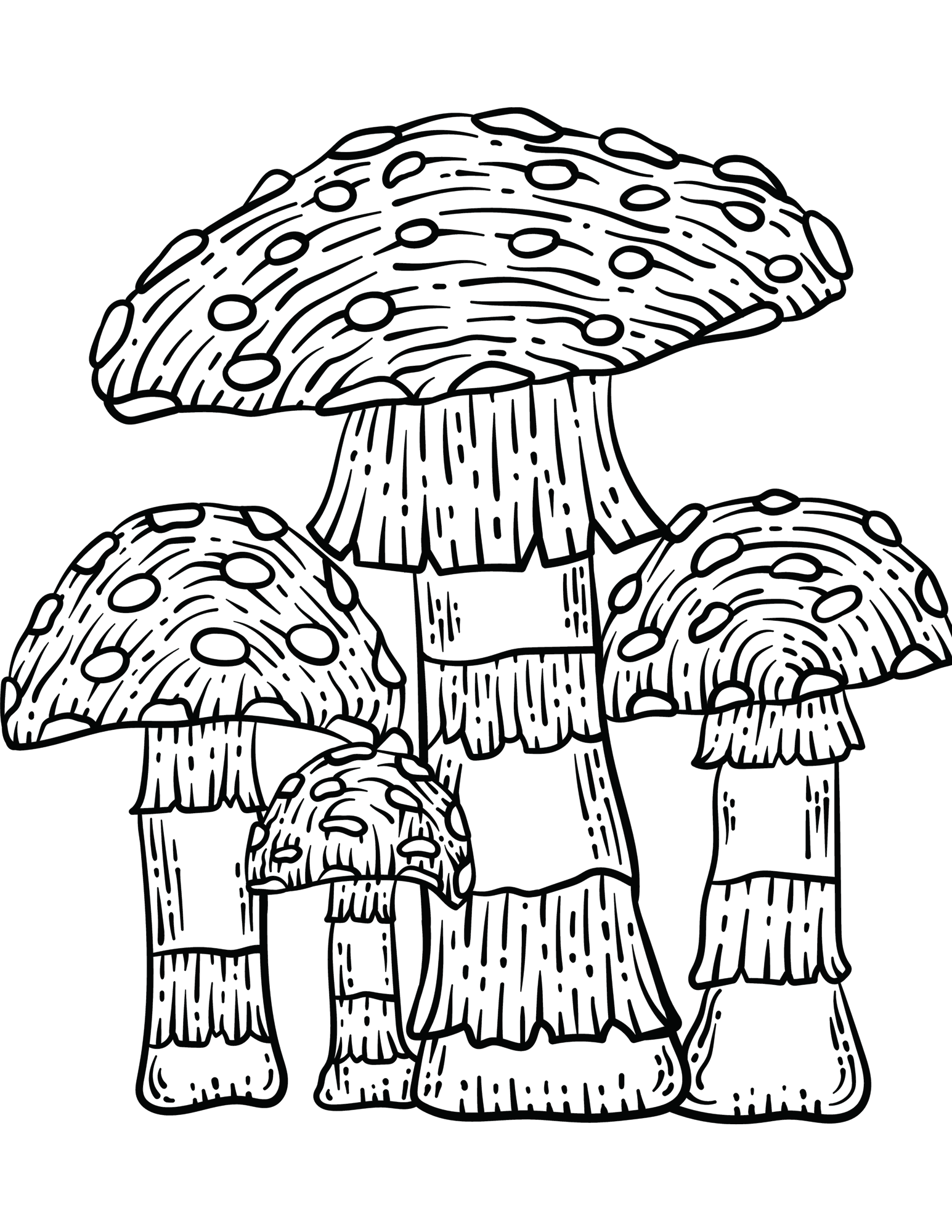 Fun and creative mushroom coloring pages