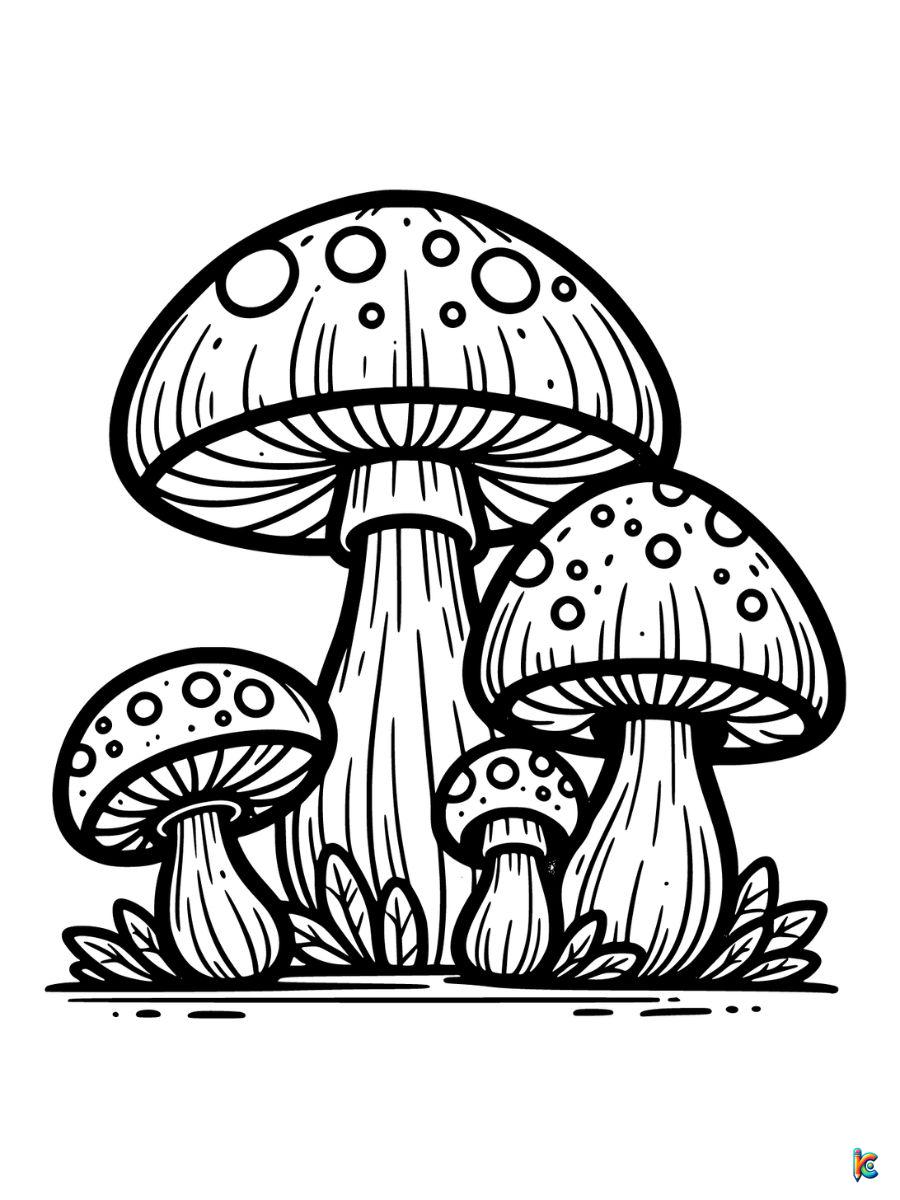 Mushroom coloring pages â