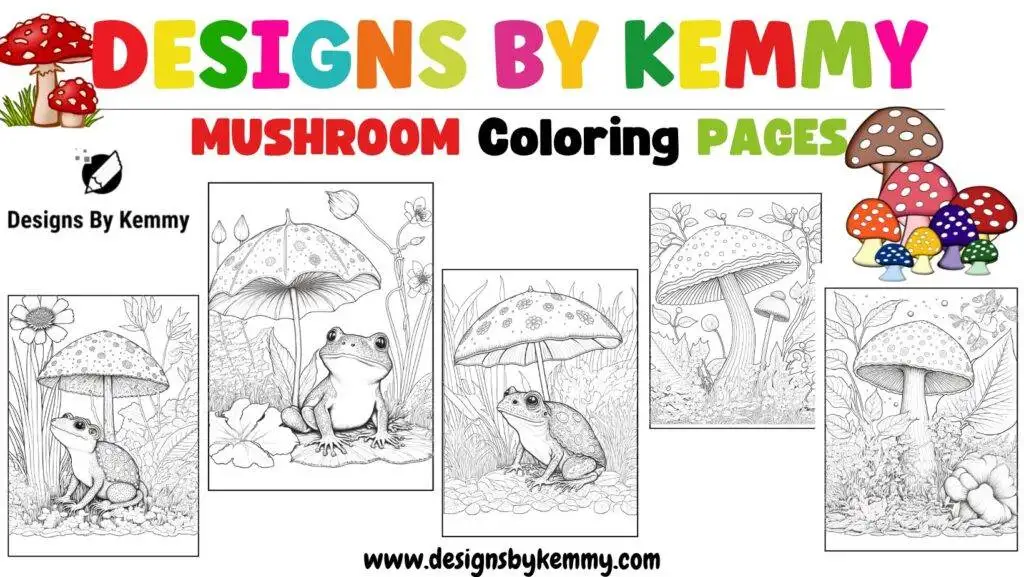 Mushroom coloring pages for adults