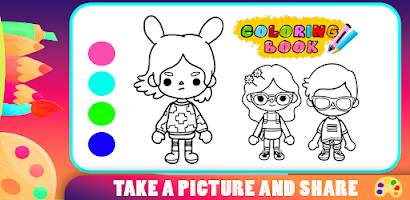 Toca boca mod coloring book for android