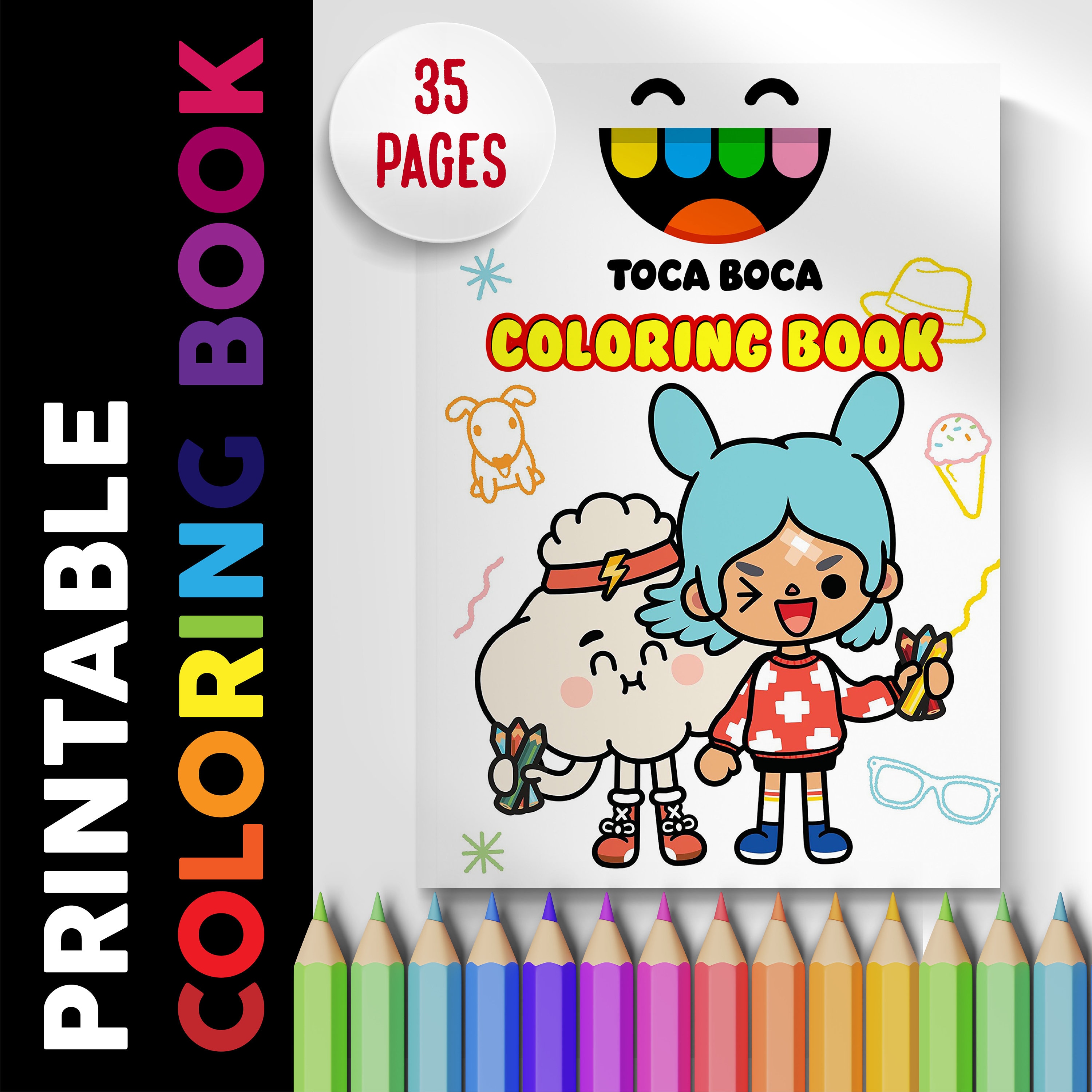 Toca boca coloring book pages coloring pages printable instant download