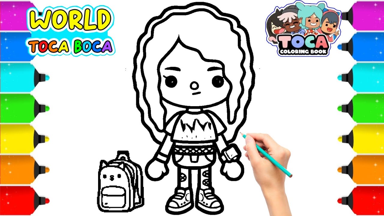 Toca boca coloring pages coloring with crayons learn colors for kids and toddlers