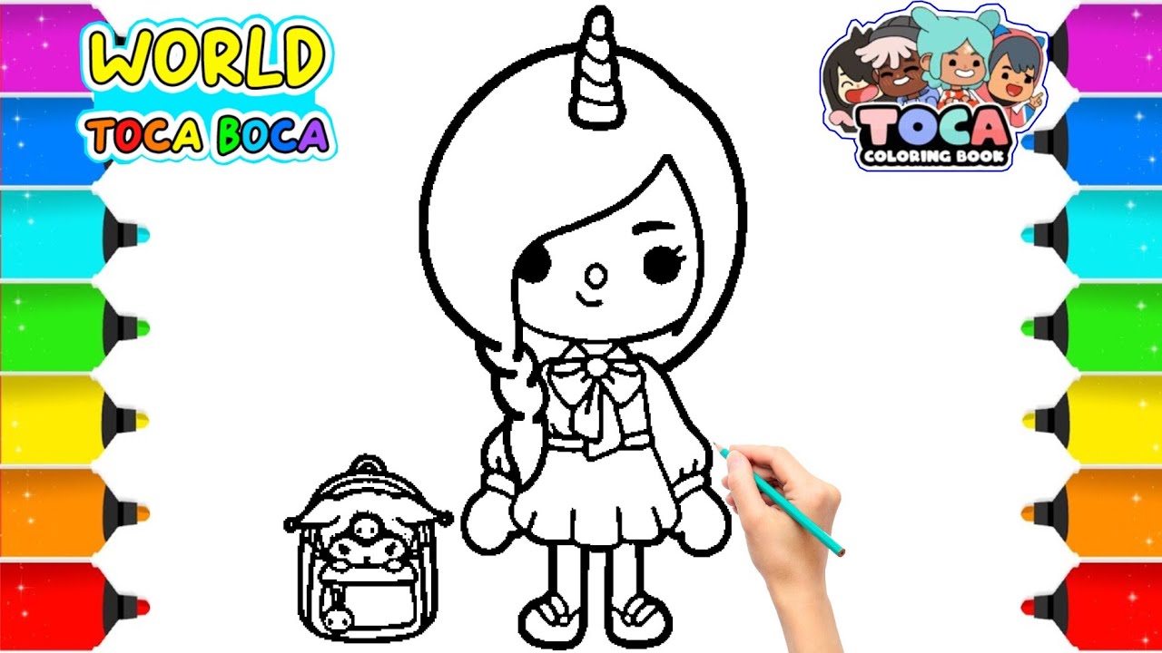 Toca boca coloring pages coloring with crayons learn colors for kids and toddlers