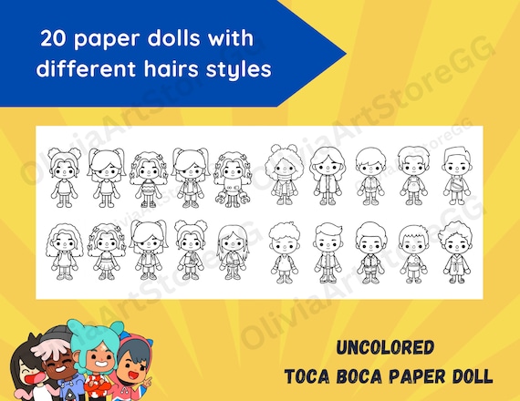 Toca boca coloring toca life character tocaboca printable paper doll toca world toca house