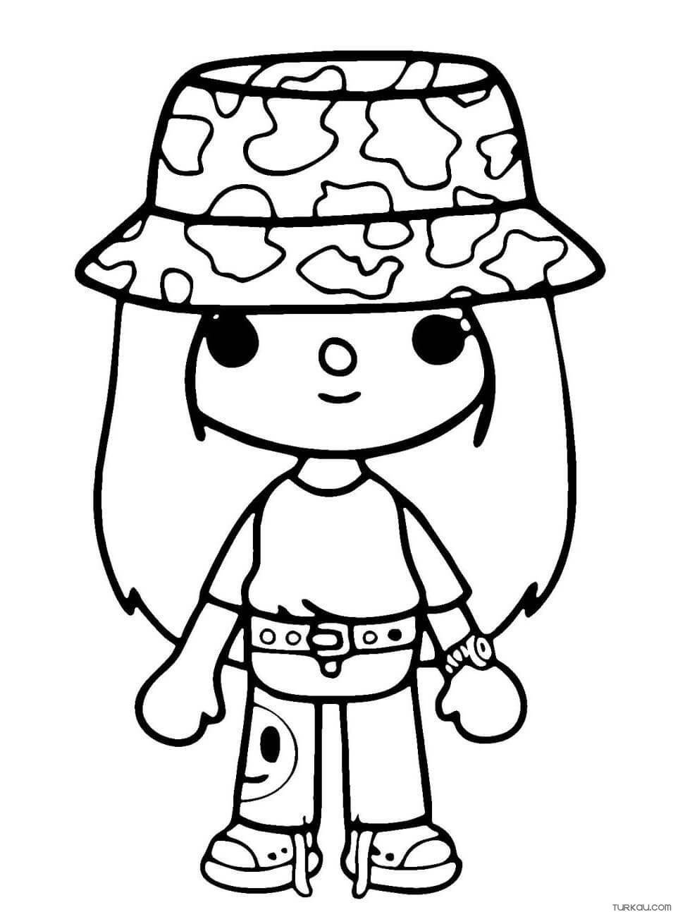 Toca boca hat coloring page