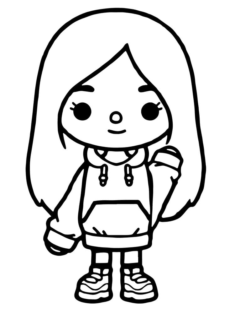 Toca boca friendly girl coloring page