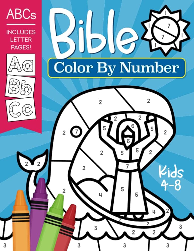 Bible color by number easy christian coloring activity for kids