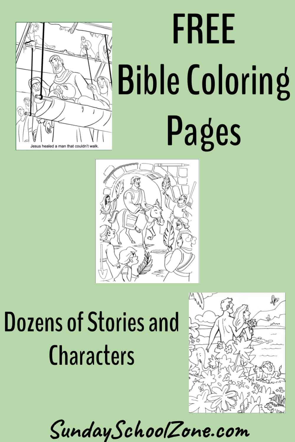 Free bible coloring pages for kids on sunday school zone