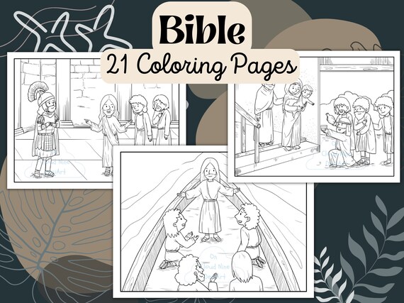 Bible coloring pages for kids bible scenes coloring book for kids bible story christian bible printable activity sheets digital download