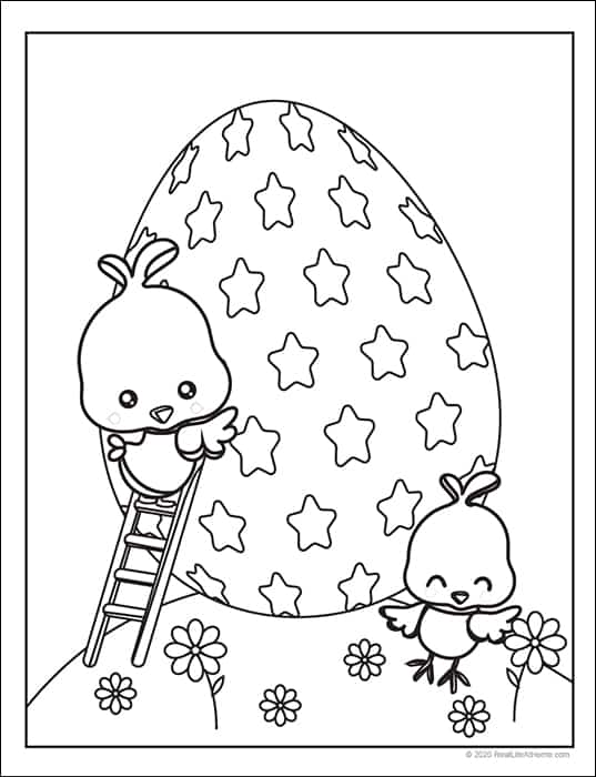 Free easter coloring pages printable set with bunnies chicks and eggs