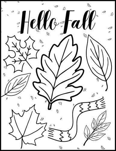 November fall coloring page falling leavesliteracy autumn art worksheet toddler teaching resources