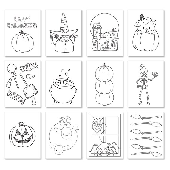 Printable halloween coloring pages includes pumpkin skeleton witch and more x big designs for toddlers pre