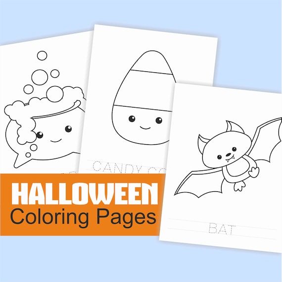 Halloween coloring pages printable for toddlers cute halloween activity printable coloring book for kids halloween party activity instant download