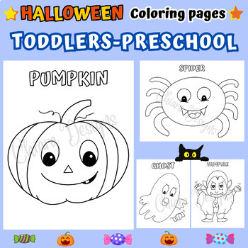 Halloween coloring pages for preschool and toddlers easy halloween crafts