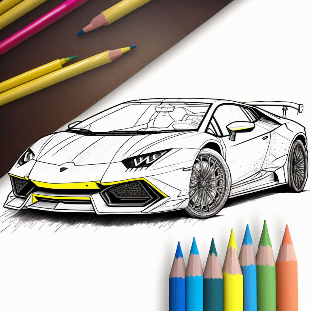 Rev up your creativity with exclusive lamborghini coloring pages for kids and adults download personalize your own masterpiece