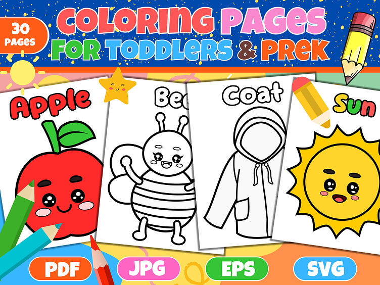 Big coloring pages for toddlers preschoolers by artika on