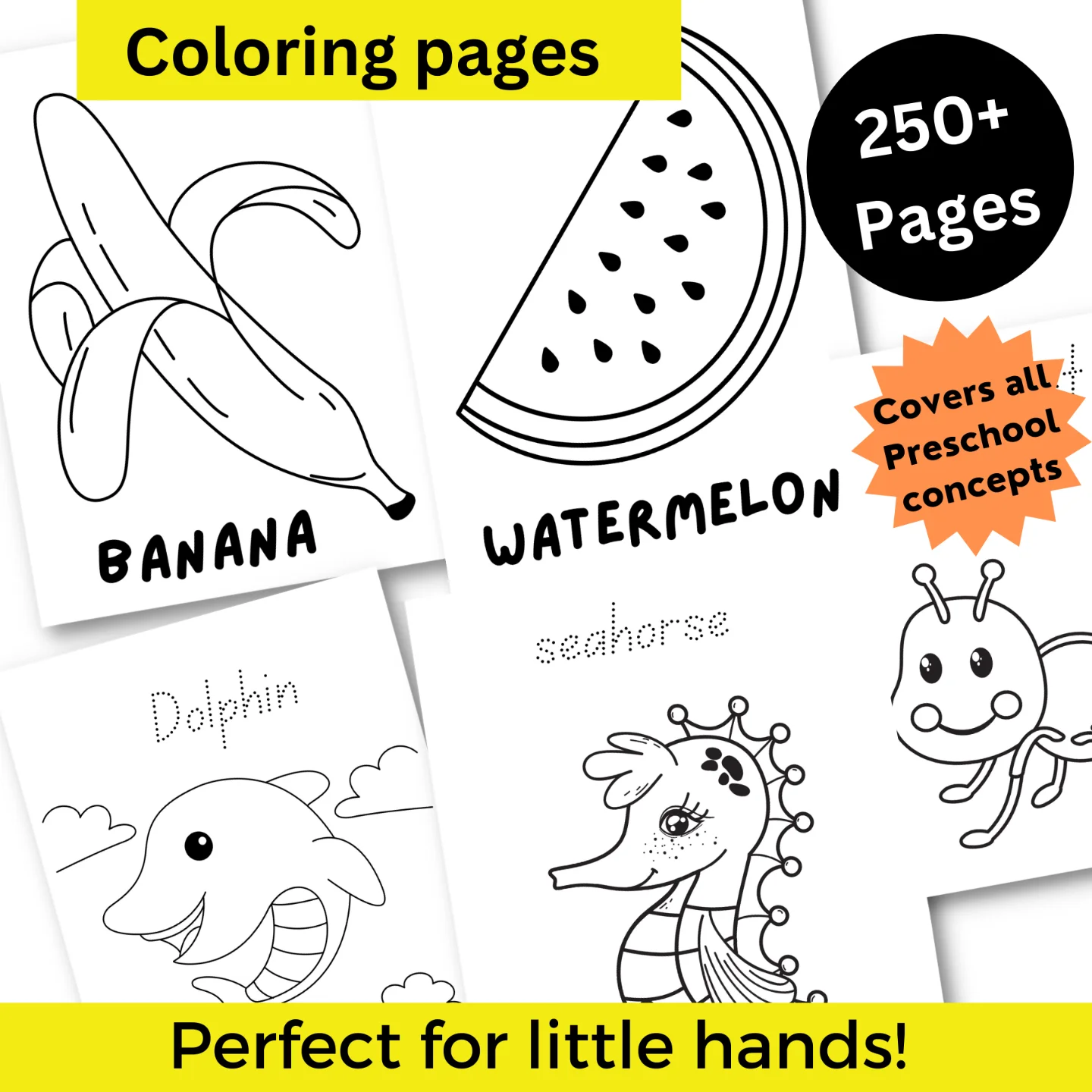 Digital prtable colorg pages for toddlers covers all preschool topics â adi the toddler house