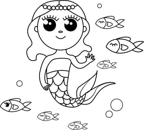 Easy mermaid coloring page free printable coloring pages