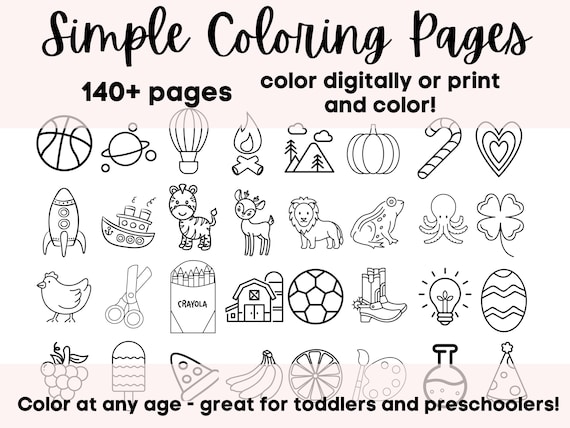 Coloring pages for kids coloring pages printable coloring pages digital coloring pages toddler simple coloring pages simple color