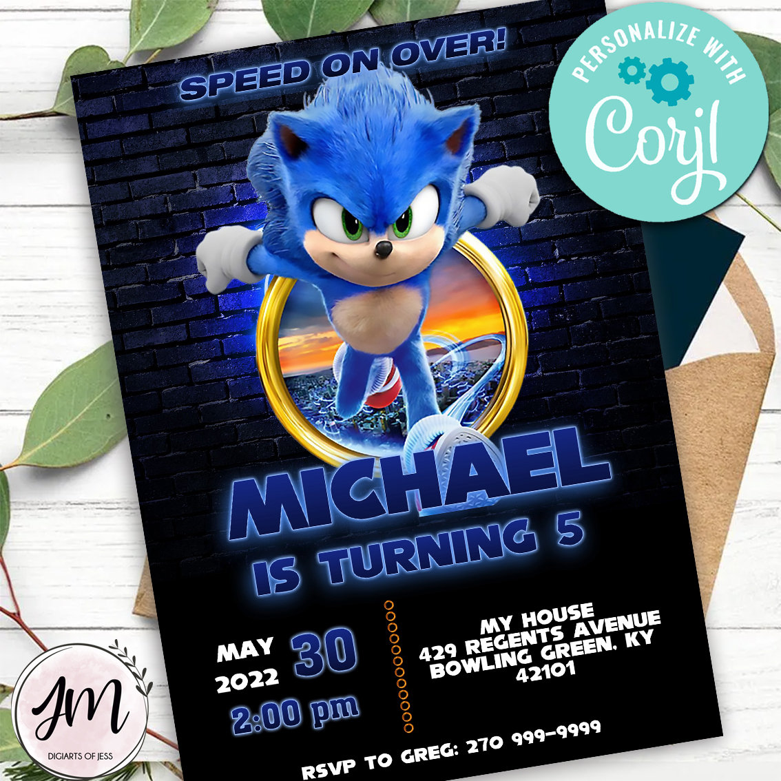 Sonic the hedgehog sonic editable invitation sonic party invite sonic the hedgehog birthday invitation sonic digital invitation cojl