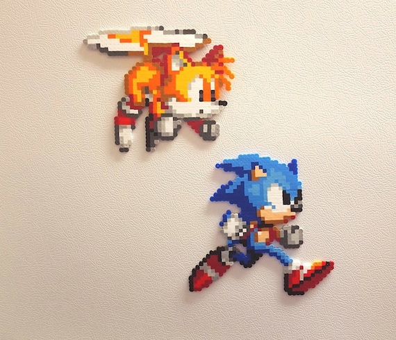 Sonic perler beads tails bead sprite bit pixel art knuckles the echidna hedgehog sonic sonic sega genesis robotnik