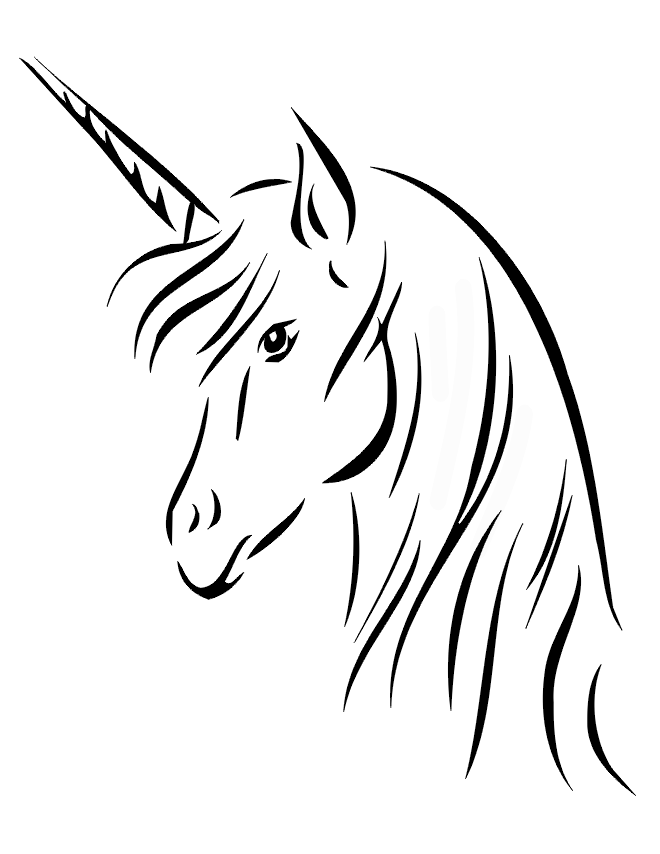 Unicorn coloring page close