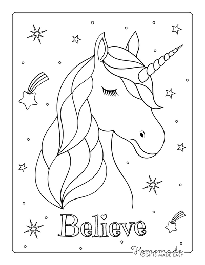 Magical unicorn coloring pages for kids adults